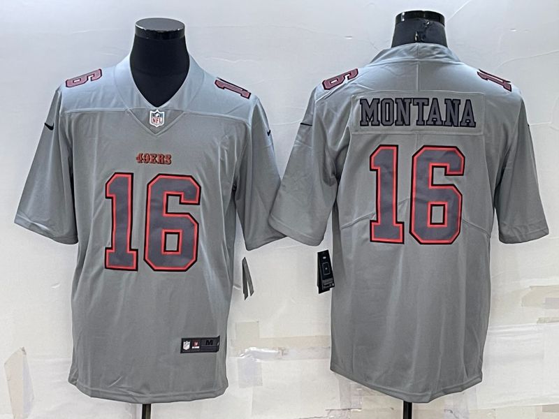 Men San Francisco 49ers 16 Montana Grey 2022 Nike Limited Vapor Untouchable NFL Jerseys